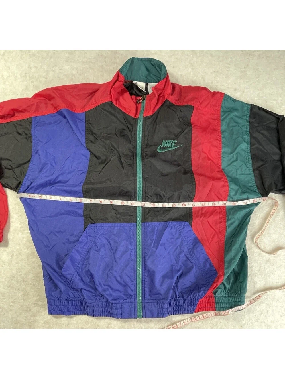 Vintage 90s Nike Colorblock Windbreaker Jacket Youth Large Full Zip Retro